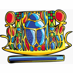 Colorful stained glass style clipart depicting a scarab beetle with intricate patterns.