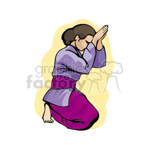 Kneeling Woman in Prayer