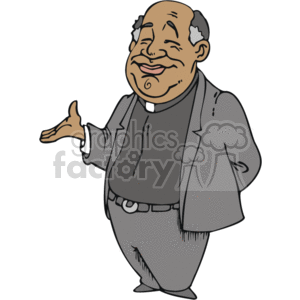 African American Priest Illustration - Christian Clergy