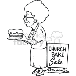 Church Bake Sale - Grandmother with Cake