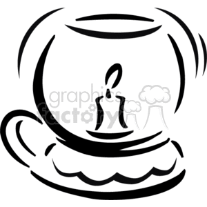 The clipart image depicts a stylized candle with a flame, set within an ornamental holder that might be used for religious purposes or as a symbol in Christian contexts.