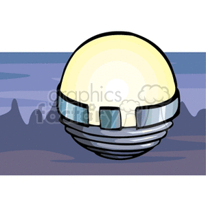 Futuristic Spherical Spaceship with Glowing Dome