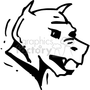 A black and white clipart illustration of a stylized, horned creature resembling a monster.