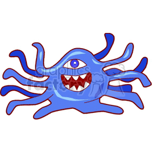 Blue Alien Monster Cartoon