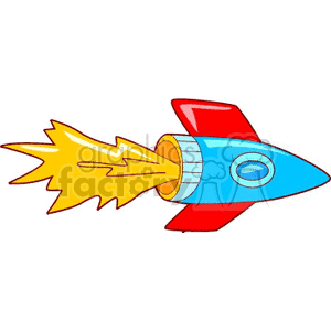 Colorful Cartoon Rocket