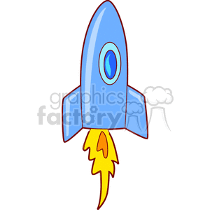 Cartoon Blue Rocket