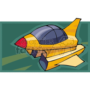 Colorful Cartoon Spaceship