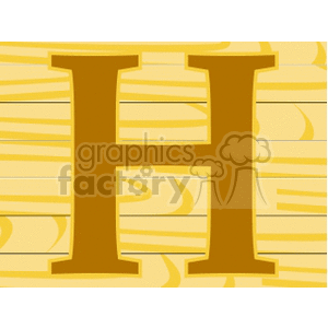 Letter H with Wood Background