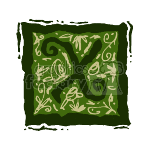 Green Flamed Letter X