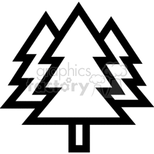 pine trees line art