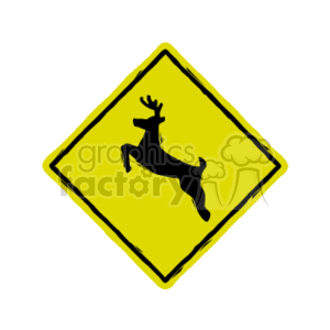 Deer Crossing Road Sign