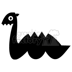  This clipart image features a simplified, cartoon-style drawing of a snake. The snake has a whimsical design with zigzag patterns signifying its body