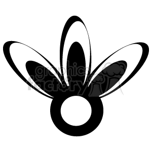  The clipart image depicts a stylized flower consisting of a central circle representing the flower