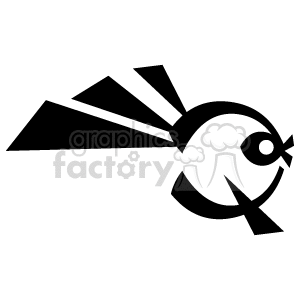 Stylized Speedy Fish in Black and White