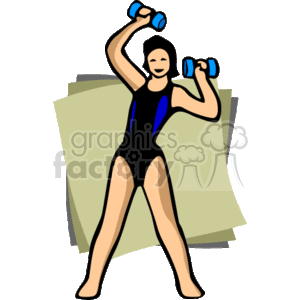 Woman Exercising with Dumbbells