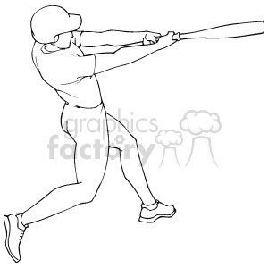 Baseball Player Swinging Bat