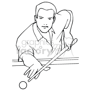 Billiards Player Lining Up Shot