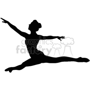 Silhouette of Ballet Dancer Mid-Leap