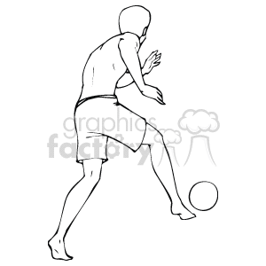 Soccer Player Dribbling Ball