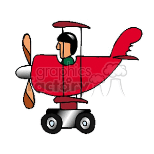 red rolling airplane
