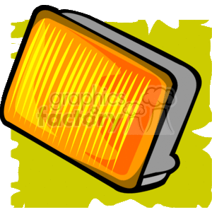 This clipart image features a stylized illustration of a car headlight. The headlight appears to be depicted with a bright yellow-orange lens, typical of a signal or indicator light, rather than the clear or white lens usually associated with a primary headlight.