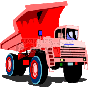 Red Dump Truck - Heavy Construction Equipment