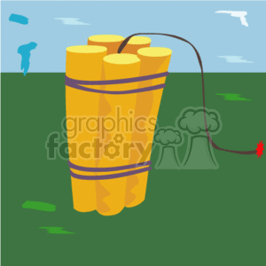 Cartoon Dynamite Bomb Clipart with Lit Fuse