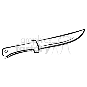 Knife Line Art Illustration - Black and White