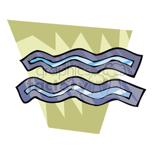 A clipart illustration of the Aquarius zodiac sign, represented by two wavy lines atop a geometric background.