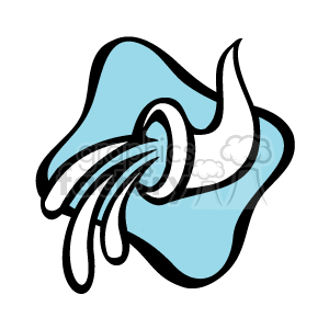 The image depicts a stylized representation of the Aquarius water-bearer symbol, commonly associated with the Aquarius astrological sign in Zodiac. The design is minimalistic and uses a combination of light blue and black outlines to illustrate the flowing water from a vessel, a traditional symbol for this air sign, known for representing qualities such as uniqueness, independence, and intellectual orientation.