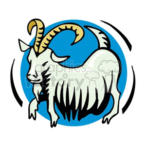 Capricorn Zodiac Sign - Goat with Curved Horns