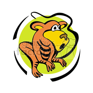 Clipart image of a monkey, stylized in an artistic manner, representing the Monkey sign in the Chinese zodiac.