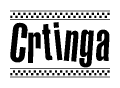 The clipart image displays the text Crtinga in a bold, stylized font. It is enclosed in a rectangular border with a checkerboard pattern running below and above the text, similar to a finish line in racing. 