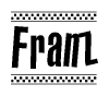 The clipart image displays the text Franz in a bold, stylized font. It is enclosed in a rectangular border with a checkerboard pattern running below and above the text, similar to a finish line in racing. 