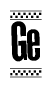 The clipart image displays the text Ge in a bold, stylized font. It is enclosed in a rectangular border with a checkerboard pattern running below and above the text, similar to a finish line in racing. 