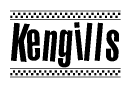 The image contains the text Kengills in a bold, stylized font, with a checkered flag pattern bordering the top and bottom of the text.