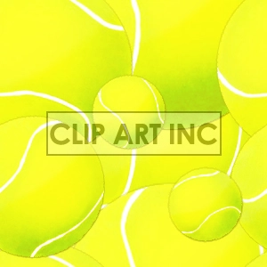 A vibrant clipart image featuring multiple overlapping yellow-green tennis balls.