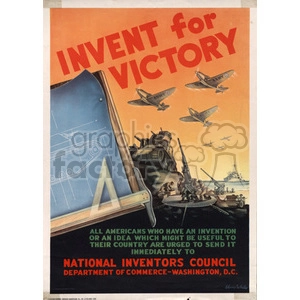 Invent For Victory War Poster