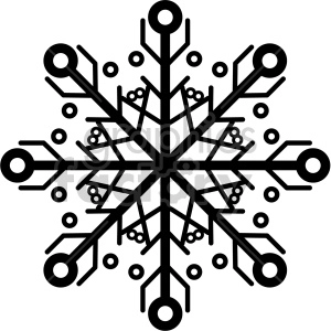 black and white snowflake vector icon