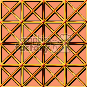 Geometric pattern with repeating triangles and squares in orange, black, yellow, and red.