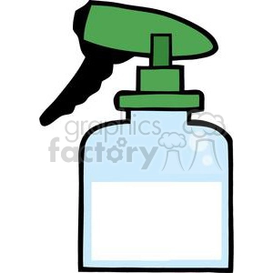 A clipart image of a spray bottle with a green nozzle and a blue container.