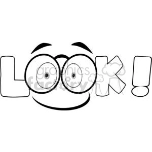 A clipart image featuring the word LOOK with the double O letters stylized as large eyes with a pair of glasses around them and a smiling mouth underneath.