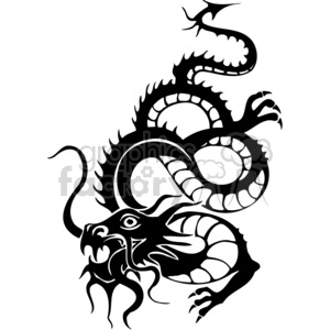 Black and White Chinese Dragon for Tattoos and Vinyl Decals