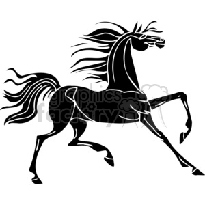 Prancing Horse - Black and White