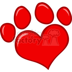 Heart-Shaped Paw Print for Animal Lovers