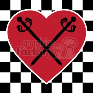 checkerboard heart design 003