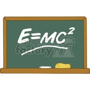 12827 RF Clipart Illustration Green Chalk Board With Einstein Formula E=mc2