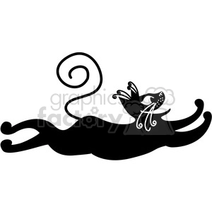 Playful Black Cat Silhouette