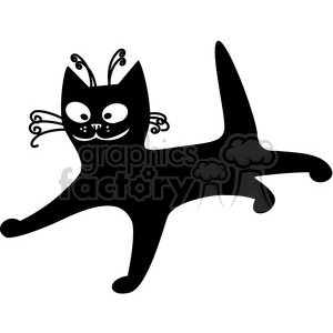 vector clip art illustration of black cat 010