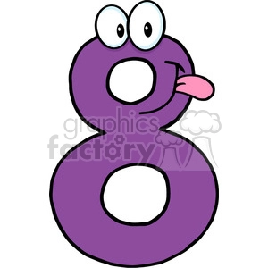 5014-Clipart-Illustration-of-Number-Eight-Cartoon-Mascot-Character
